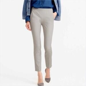 J CREW Martie Stretch Pants High Rise Flat Front Work Office Career Gray Cropped